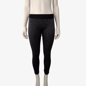 Under Control Black and Silver Metallic Shimmering Fleece Lined Leggings